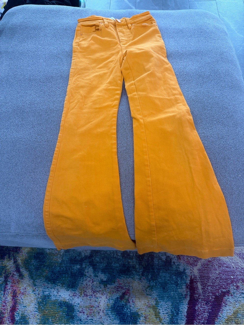 Alice + Olivia Wide-Leg Flare Jeans in orange sz 24